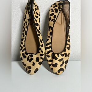 ME TOO ‘Ariane’ Leather & Cowhide Leopard Flats Women’s Size 8,5